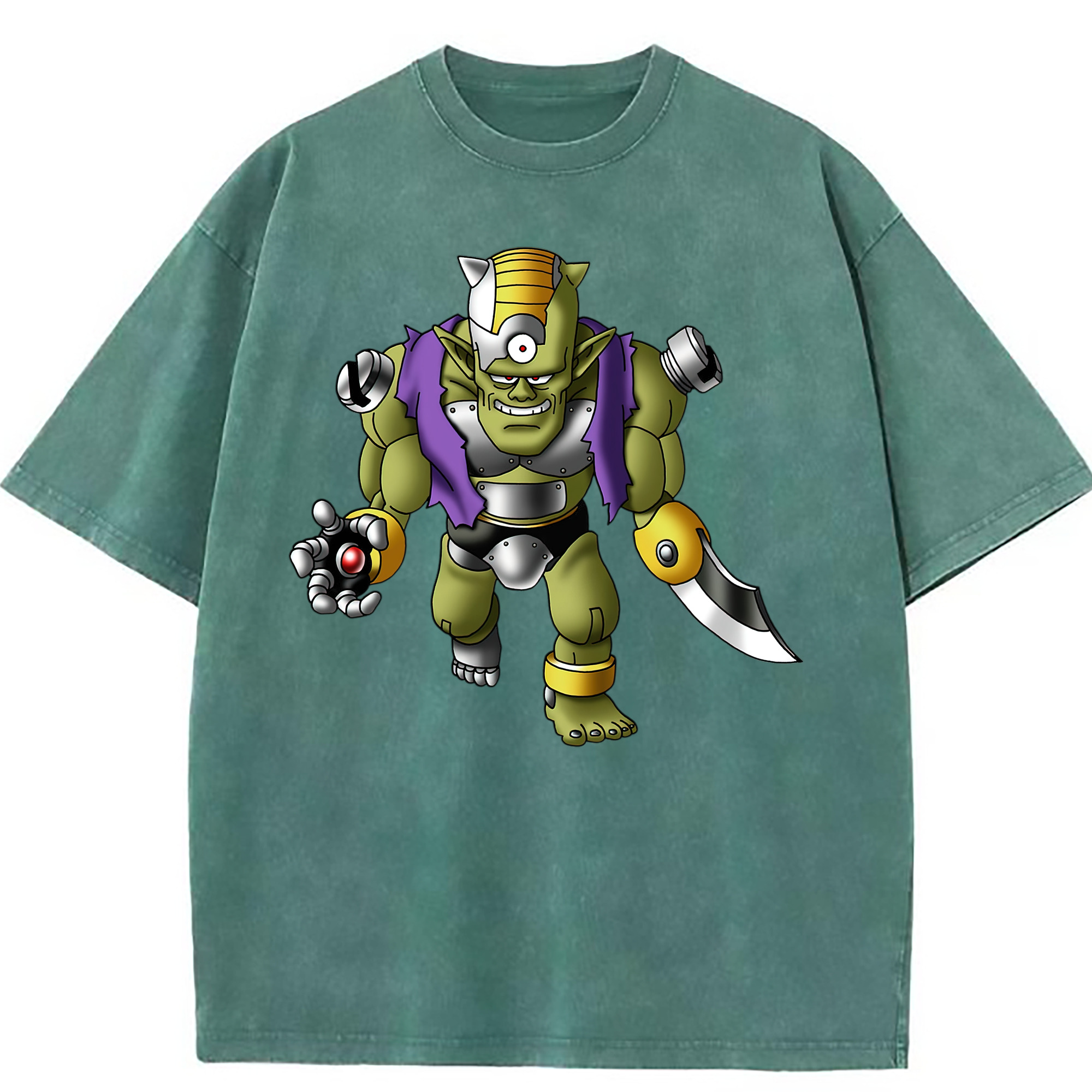（画像用） ドラゴンクエスト Doragon Kuesuto Dragon Quest 綿100% ヴィンテージ風 半袖Tシャツ（フロントプリント）